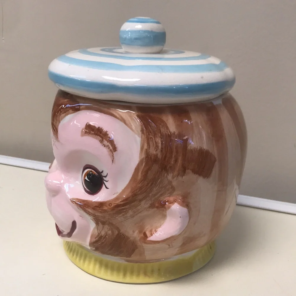 RARE Vintage Monkey with Beret Cookie Jar‎
